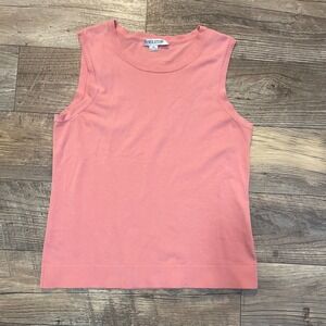 Pendleton Womens Tank Top Coral Pink Knit Silk Blend Sleeveless M